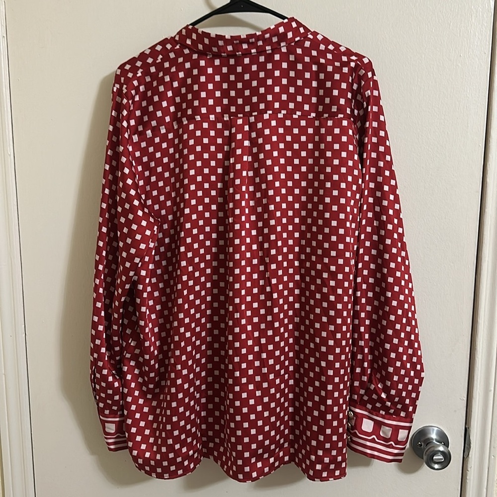 NWT Marella Red Square Button Down Blouse NWT - image 6